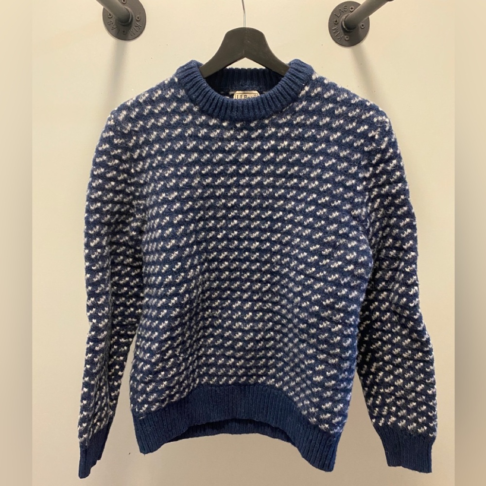 L.L.Bean Classic Ragg Wool Birdseye Sweater 100% Lambswool XS / S